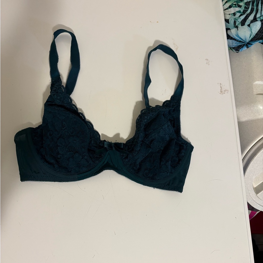 Pour Moi 32F 32DDD stretch lace dark green